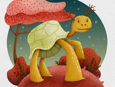 Fantasy Turtle Ceature animals character childrensillustration fantasyart illustration kidlitart whimsical