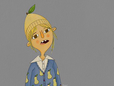 Pear Portrait character childrensillustration illustration kidlitart portrait whimsical