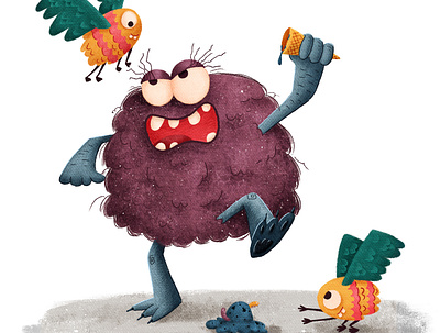 Raging Monster angry character characterdesign childrensillustration funny illustration ice cream illustration kidlitart monster rage whimsical