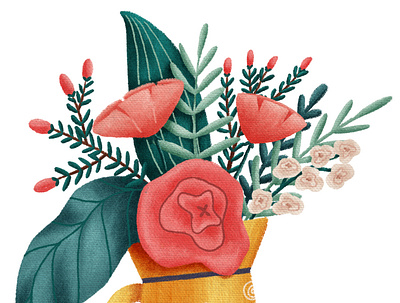 Jug Bouquet bouquet design digital floral art flower flower illustration flowershop illustration