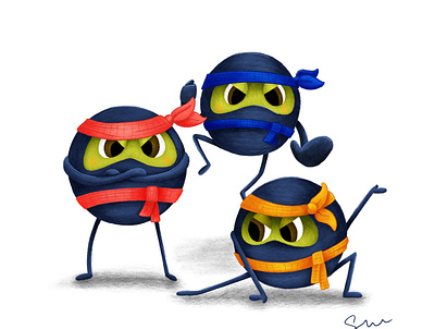 Ninja Peas character childrensillustration digital food food illustration illustration kidlitart whimsical