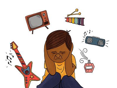 Sensory overload character childrensillustration digital editorial illustration illustration kidlitart