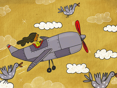 Soaring into 2019 character childrensillustration flying illustration kidlitart plane whimsical