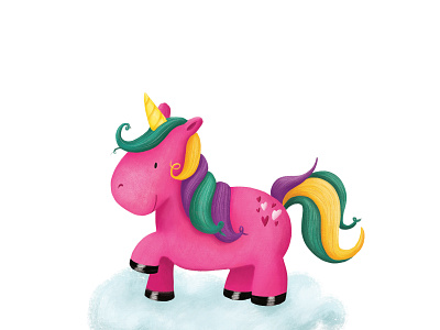 Magical Pink Unicorn childrensillustration illustration kidlitart magic unicorns whimsical