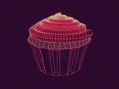 Cyber Cupcake /// cupcake data hologram houdini interface scifi sweets ui ux vr