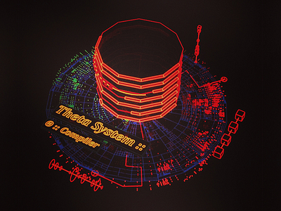 Theta System Compiler /// 3d cg hologram houdini scifi ui ux