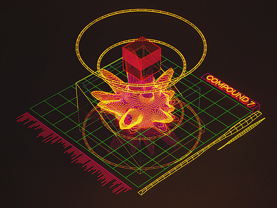 Compound 7 /// 3d cg cyber hologram houdini scifi ui ux