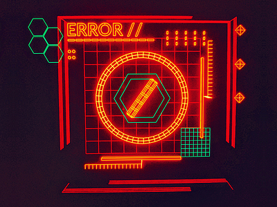 Critical System Error /// 3d cg cyber hologram houdini interface scifi ui ux