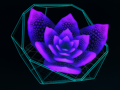Virtual Plant Delta /// 3d cg cyber hologram houdini interface scifi succulent ui ux