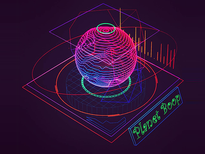 Planet Boop /// 3d cg cyber hologram houdini interface scifi ui ux