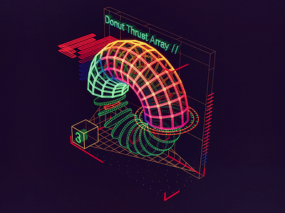 Donut Thrust Array /// 3d fui hologram houdini interface scifi ui vr