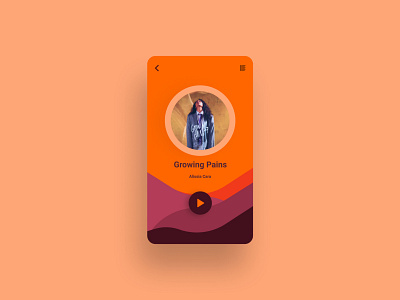 Music app design illustration minimal music music player sunset type ui uid ux vector warm