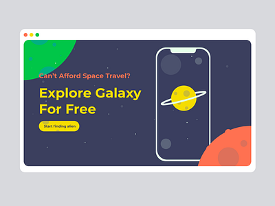 Planet app design flat illustrator minimal typography ui ux web website