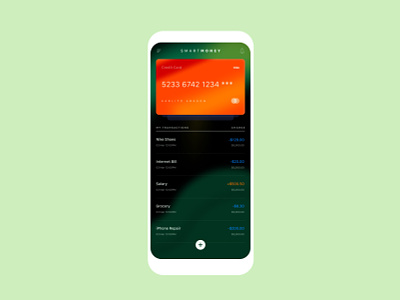 Smart Money app design flat minimal type ui ux