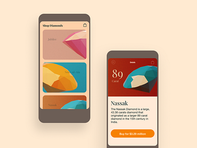 Diamonds 3d 3d art app design illustration minimal type typography ui ux web