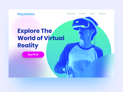 VR Hero Page Exploration app clean cool design fold hero minimal playstation sony type ui ux vr website