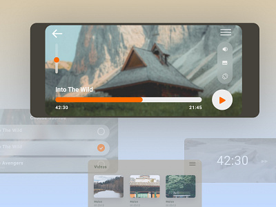 Video Player android app design flat minimal ui uid ux