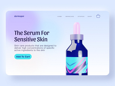 Serum 3d 3d art app design health minimal typography ui uid ux web website
