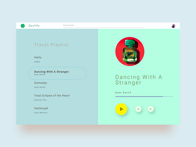 Spotify app color design flat minimal ui ux
