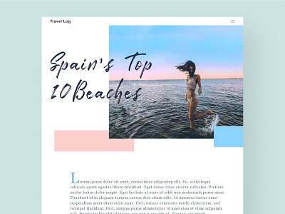 Travel Blog app design flat minimal type typography ui uid web website