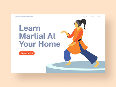 Martial Art app design flat illustration typography ui ux vector web website