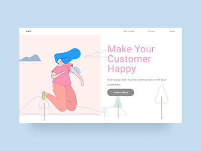 Ada app design flat illustration typography ui ux vector web website