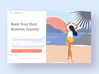 Flight Booking design flat illustration minimal typography ui ux vector web website