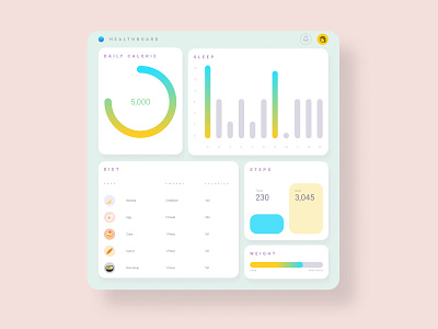 Health Dashboard app branding design flat minimal typography ui ux web website