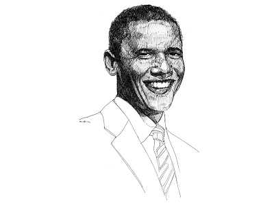 obama drawing obama pen president