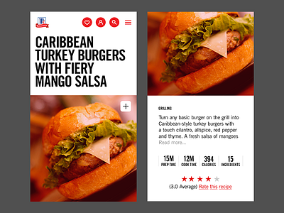 Recipe burger mobile recipe ui ux web