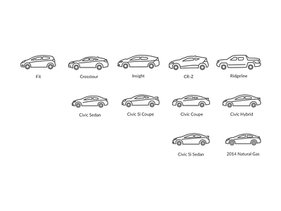 Cars 2014 honda iconography icons illustration line lineart pitch