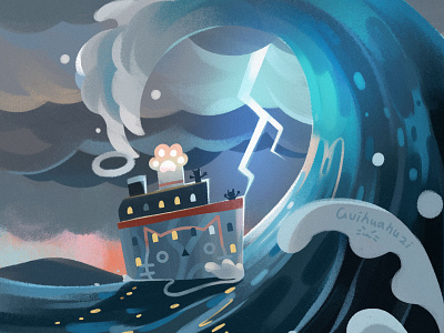 海浪 illustration