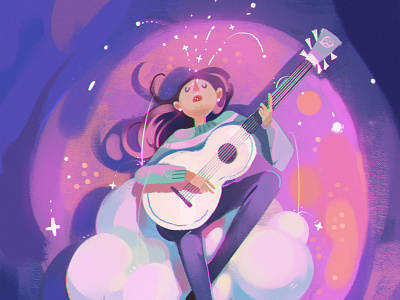 Guitar Girl design girl illustration