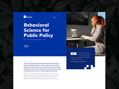 Busara Center Learn Page branding ui ux