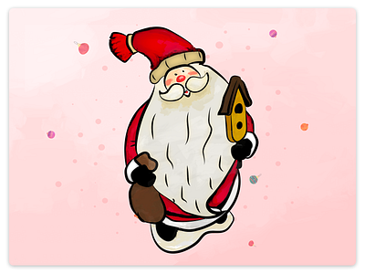 Santa Clause christmas concept design digital 2d illustration illustration art santa santa claus watercolor