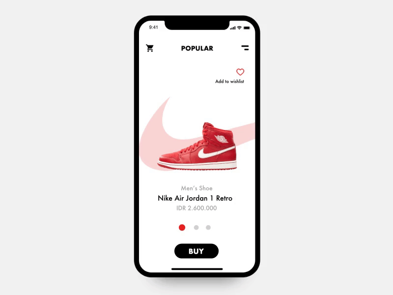 Animation & Slide Motion Popular Shoes adobexd aftereffect animation app apps application concept ios mockup motion ui uidesign uipractice