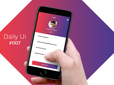 Profile #dailyui #007 app color dailyui design dribbble india photoshop profile trend ui usa ux