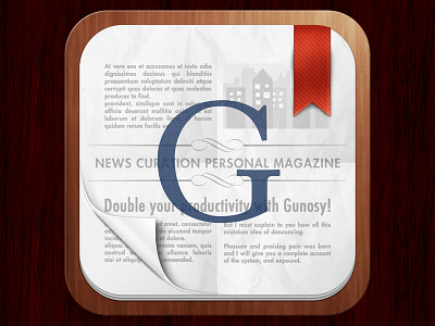 App Icon android app bookmark curl gunosy icon ios news paper wood