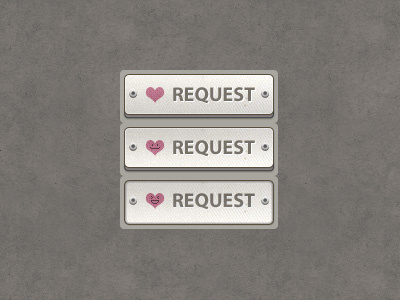 Request Button 3d button heart hover request web