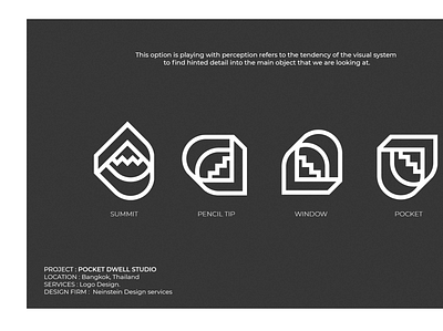 Pocket Dwell branding flat lettermark logo monochrome monogram precess thai