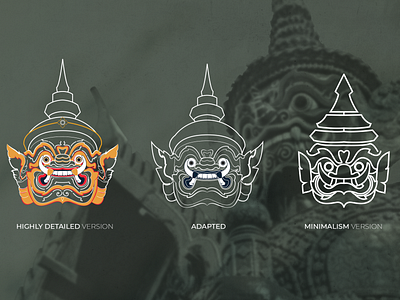 Design Process of Yak Space cafe branding cafe logo characterdesign demon designprocess flat giant illustration logo minimal process thai thailand vector yaksha