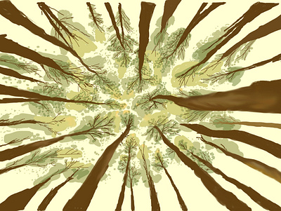 Pine Trees artwork illustration vector wacom intuos