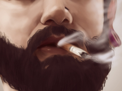 Smoking Beard alternative beard body mod cigar portrait study smoke