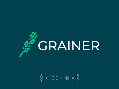 Grainer Logo Version 1 binary binary codes blockchain brand branding business clean logos icons color ideas colour create cryptocurrency cube custom grain green inspiration mark marketing security startup visual artist