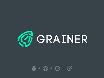 Grainer Logo Version 2 binary binary codes blockchain brand branding business color colour cryptocurrency cube custom grain icons ideas inspiration logo mark neon security seed