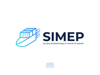 SIMEP Logo Design Concept 2 air brand identity branding design creative logo delivery export illustration import mark minimal modern package products sea ship shipping shipping container