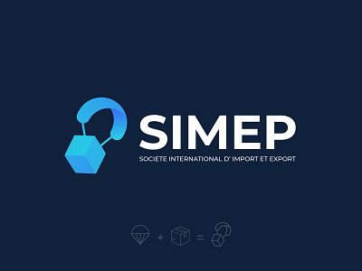 SIMEP Logo Design air box brand indentity branding container creative logo delivery export import logo design mark minimal modern package parachute products sea shipping