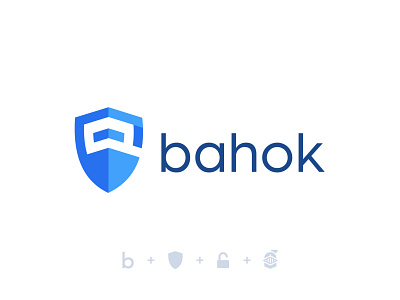 Bahok Logo armour branding concept creative design cybersecurity finance logodesign mark modern logo security logo shield tech logo user warrior