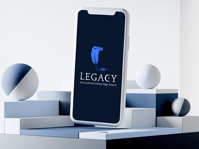 Legacy Logo creative logo crescent education feather highschool homeschool iphone logo design moon online paper quill school scroll star student