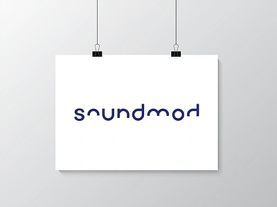 Soundmod logo fonts headphones logosdesign music sound waves vissualidentity wires